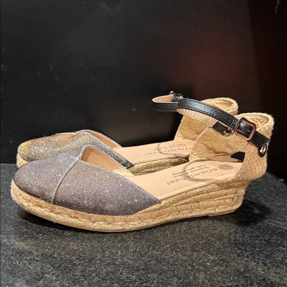 Eric Michael Sparkling Silver Espadrilles